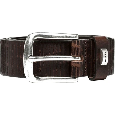 Afbeelding van REPLAY Leren Riem Belt W90 Fade Tobacco Donkerbruin