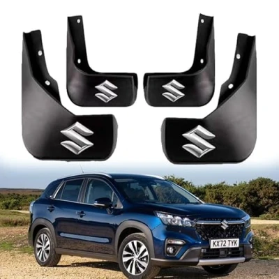 Afbeelding van Auto Spatlappen Voor Suzuki SX4 S Cross 2022 2023 2024,met Emblemen Logo Spatborden Spatbescherming Achter Rubber Splash Guards Spatlap Spatschermen Accessoires