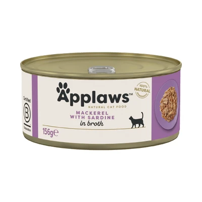 Afbeelding van 6x156g in Bouillon Makreel &amp; Sardientjes Applaws Kattenvoer
