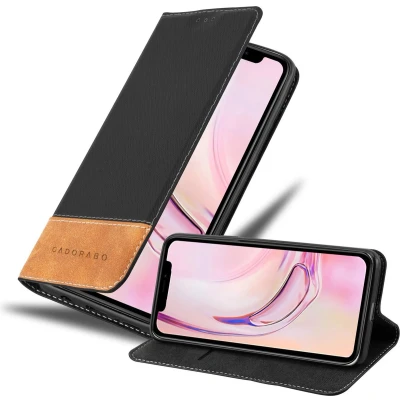 Afbeelding van Cadorabo Hoesje geschikt voor Apple iPhone 13 PRO MAX in ZWART BRUIN Beschermhoes met magnetische sluiting, standfunctie en kaartvakje Book Case Cover Etui