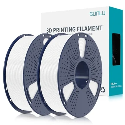 Afbeelding van SUNLU PLA Plus 3D Filament 1.75mm for Printer &amp; Pens, 2KG (4.4LBS) PLA+ Tolerance Accuracy +/ 0.02 mm, White+White