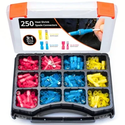 Afbeelding van Wirefy 250 Stuks Kabelschoenen Vlakstekker Kit Vrouwelijke &amp; Mannelijke Krimpkous Female Male Spade Connectoren Elektrische 0,5 a 6 mm²