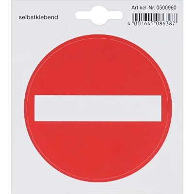 Afbeelding van Metafranc kleefpictogram/stickers/beschildering/informatiebord/deurplaat/verbodsbord/reclamebord/handelsmerk/grondstof Doorgang verboden.