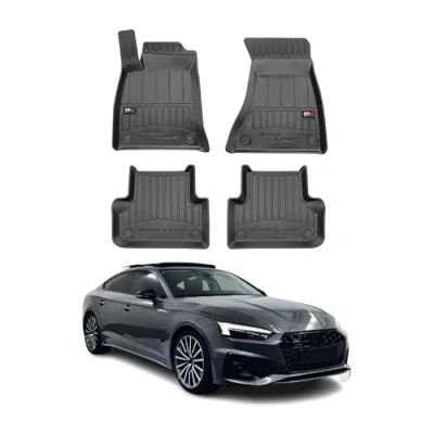 Afbeelding van OMAC Allweather automatten compatibel met Audi A5 Sportback F5 2016 2022 3D pasvorm hoge rand vloermat rubberen matten all weather vloermatten voetruimtematten autotapijten rubber