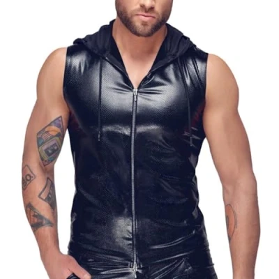 Afbeelding van Manview Latex vergelijkbaar herenbovenstuk, Top met capuchon, XL