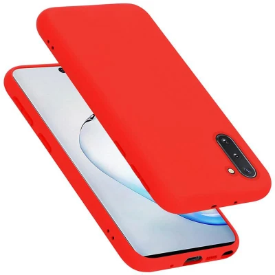 Afbeelding van Cadorabo Hoesje geschikt voor Samsung Galaxy NOTE 10 Case in LIQUID ROOD Beschermhoes TPU silicone Cover