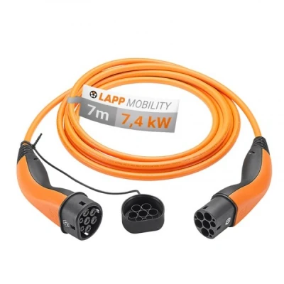 Afbeelding van Laadkabel type 2 LAPP 7 meter (7.4 kW, Oranje)