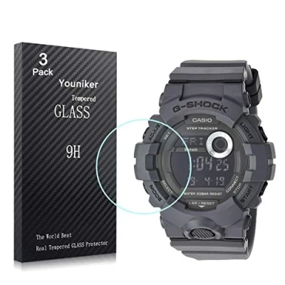 Afbeelding van Youniker 3 Pack Compatibel met Casio GBD800 Screen Protector Gehard Glas voor G Shock GBA800 Horloge Folies Anti Kras