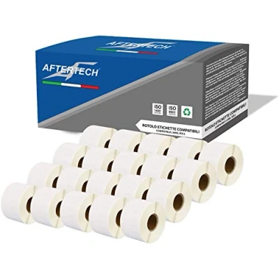 Afbeelding van Aftertech 20 x 99018 38 190 mm compatibele zelfklevende etiketten (110 etiketten/rol = 2200 totaal) voor Dymo LabelWriter Seiko SLP etiketteermachines S0722470