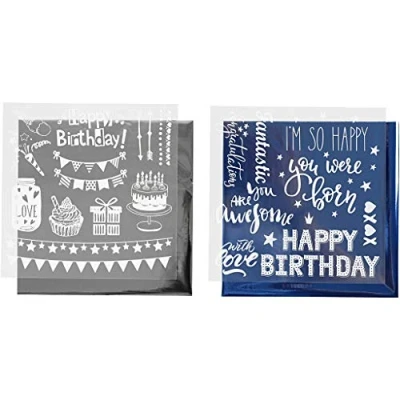 Afbeelding van Creotime Decoratiefolie En Transfervel Blauw/zilver 15x15 Cm