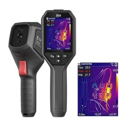 Afbeelding van HIKMICRO B10 256 x 192 IR resolutie thermische beeldcamera met 2 MP visuele camera, meting op volledig scherm, 25 Hz verversingssnelheid camera 3,2 inch LCD IP54, 35 F 1190 Temperatuurbereik