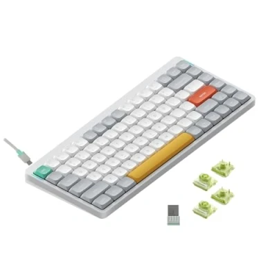 Afbeelding van Nuphy Air75 v2 QMK/VIA Mechanisch Toetsenbord, 75% Low Profile Draadloos Bluetooth 5.1, 2.4GHz en bekabelde verbinding, Compatibel met Windows Mac OS Ionic White Switch Aloe