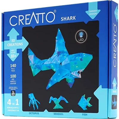 Afbeelding van Kosmos knutselset Creatto Haai junior blauw 242 delig