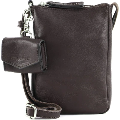 Afbeelding van FREDsBRUDER Leren Schoudertas mobiele telefoon FB Cellphone Bag Dark Maroon Donkerbruin