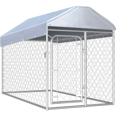 Afbeelding van vidaXL Hondenkennel voor buiten met dak 200x100x125 cm