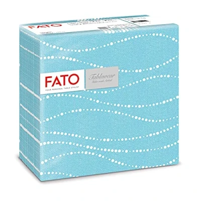 Afbeelding van Fato Droge papieren servetten, Airlaid, stoffen effect, 50 pack grootte 40x40 gevouwen in 4, Alaska pareldesign