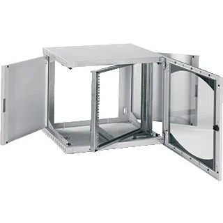 Afbeelding van Schneider electric opbox wandkast 19 glazen deur zwenkraam 120mm verzonken 18u ral 7011 7035 bxhxd 600x915x500mm ip20 nsyopb18u5p
