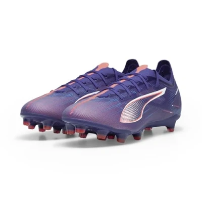 Afbeelding van Puma Ultra 5 Match FG/AG Voetbalschoenen met kunststof noppen, Heren, Maat: 47, Lapis lazuli/white/sunset glow Kunststof/ textiel
