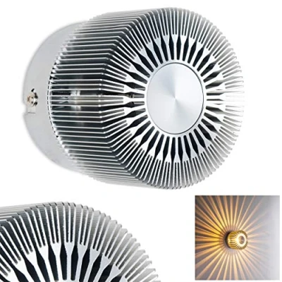 Afbeelding van wandlamp Cantoni, van metaal in nikkel mat, wandspot 1 vlam, x G9, met lichteffect, zonder gloeilampen