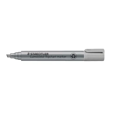 Afbeelding van STAEDTLER flipchart Markeerstift Lumocolor, grijs, wigpunt, kleurintensieve, sneldrogende, geurarme inkt, slaat niet door papier, 10 markers in vouwdoos, 356 B 8