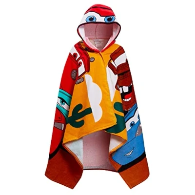 Afbeelding van Disney Cars Kids Hooded Handdoek 100% Katoen Jongens Badhanddoek Childrens Dress Up Lightning McQueen Poncho Strandlaken Zwemmen Wrap Veranderende Gewaad