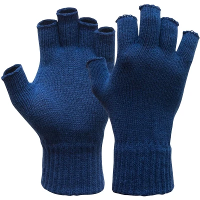 Afbeelding van . Rondgebreide Polsmof Acryl BLAUW