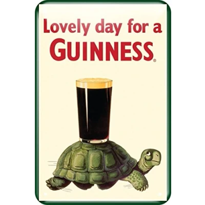 Afbeelding van Guinness Metalen bord met schildpad ontwerp (20 cm x 30 cm)