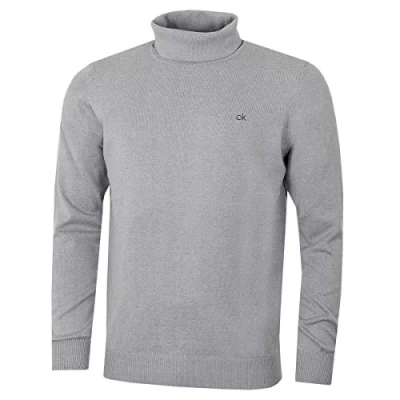 Afbeelding van Calvin Klein Heren Roll NeRib Gebreide Duurzame Trui Zilveren L
