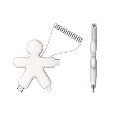 Afbeelding van Xoopar Buddy Universele 2 in 1 USB kabel milieuvriendelijke en biologisch afbreekbare multi oplader voor smartphone Apple, iPhone, Samsung, Google, Huawey, Xiaomi, LG, Kindle