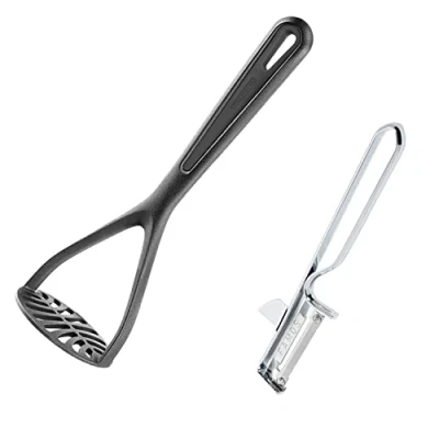 Afbeelding van Westmark Aardappelstamper gentle + dunschiller Famos, kunststof/roestvrij staal/staal, zwart/zilver, 286322E7