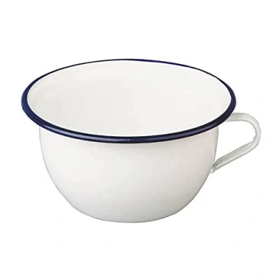 Afbeelding van Ibili Nachtpot Blanca 2,7 l van geëmailleerd staal in wit/blauw, 22 x 11 cm