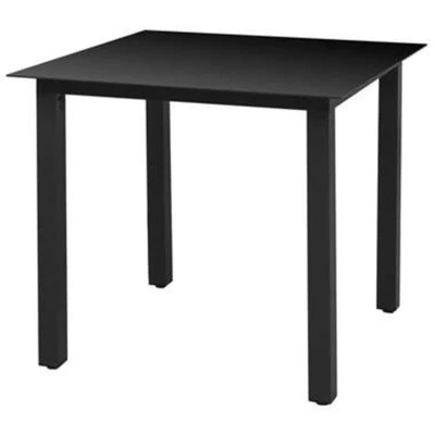 Afbeelding van Tuintafel 80x80x74 cm aluminium en glas zwart