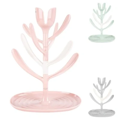 Afbeelding van Kikkaboo Flesdroger Tulip voor 8 flesjes, kopjes, accessoires, afneembaar, roze