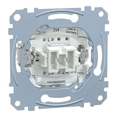 Afbeelding van Schneider Electric Merten MEG3616 0000 Uitschakelaar en wisselschakelaar inzetstuk 16 A AC 250 V steekklemmen, inbouw voor van schakelaars stopcontacten, Made in Germany