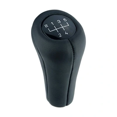 Afbeelding van L &amp; P a276 4 knop echt leer versnellingspook hendel in zwart met 5 snelheden zoals plug play notebook extra