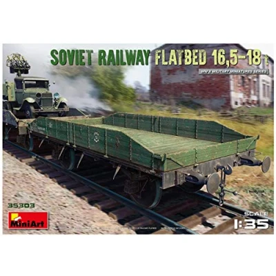 Afbeelding van 1:35 MiniArt 35303 Soviet Railway Flatbed 16,5 18T. Plastic Modelbouwpakket