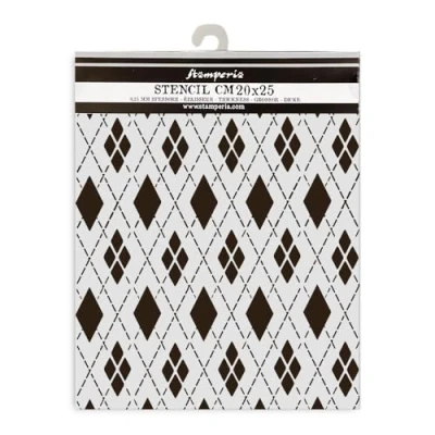 Afbeelding van Stamperia Master of Magic Thick Stencil 20x25cm Rhombus Pattern (KSTD176)