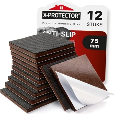 Afbeelding van Antislip Meubelpads X PROTECTOR Premium 12 stuks 75 mm Stoelpootbeschermers Rubber Vloerbeschermers Stoel En Pads Ideale Om Meubels Op Hun Plaats Te Houden