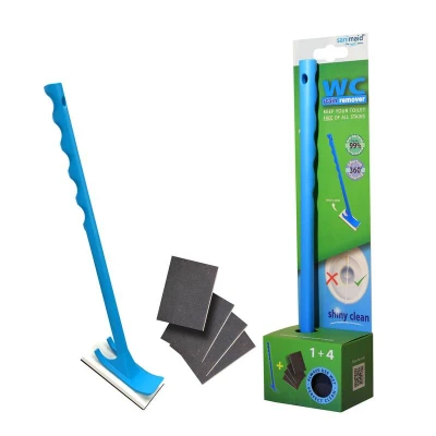 Afbeelding van Wc Stain Remover Vlekkenverwijderaar Kalkreiniger Antibacterieel met 4 Reinigingspads Blauw
