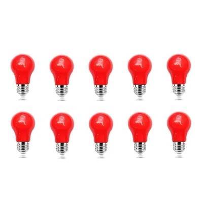 Afbeelding van ZFQ Set van 10 gekleurde 3 W LED gloeilampen, prachtige E27 verlichting, kleurrijke AC 220 V, rood, voor feest, Halloween, bruiloft, Kerstmis, bar, kerstdecoratie