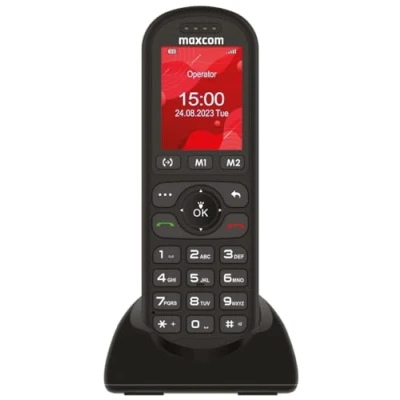 Afbeelding van Maxcom MM39D 4G VoLTE Grote Knop Draadloze Mobiele Bureautelefoon voor Thuis en Kantoor gebruik met SIM kaart USB C Desktop Charger UK Plug Zwart