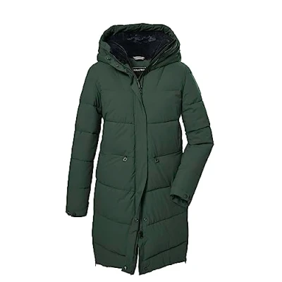 Afbeelding van killtec Dames Gewatteerde parka/parka in donzen look met capuchon KOW 16 WMN QLTD PRK, dark green, 46, 39697 000