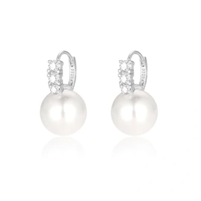 Afbeelding van Oivzziy Damesoorbellen Zilveren Sieraden, 925 sterling zilver met Oostenrijkse kristallen diamanten, druppeloorbellen parel, Zirkonia schelp parel Cubic Zirkonia, Oostenrijks kristal