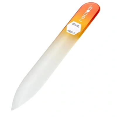 Afbeelding van REMOS nagelvijl van echt gehard glas met dubbelzijdig slijpvlak rood oranje