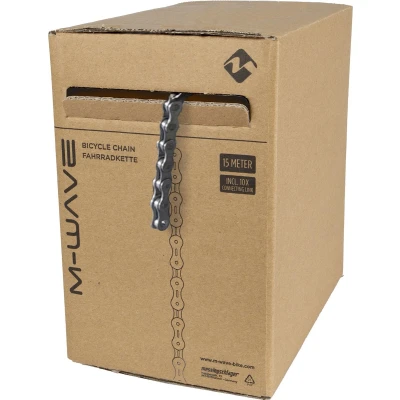Afbeelding van M Wave Ketting 9 speed 1/2x11/128, grijs. 15m op rol, incl 10 verbindingsschakels