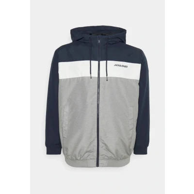 Afbeelding van Jack &amp; Jones Jjerush HOOD Windjack, Heren, Maat: 2XL, Navy blazer/white/light grey melange