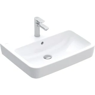 Afbeelding van Villeroy &amp; Boch O.Novo wastafel hoekig onderkant geslepen wit ceramic+