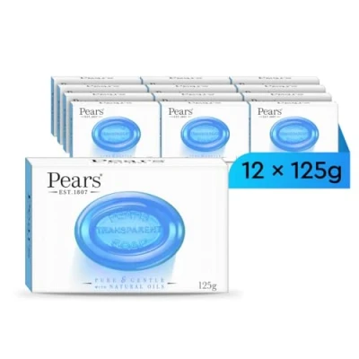 Afbeelding van Pears Soap mit Minzextrakt. Authentische transparente blaue Pflegeseife 12 Riegel, je 125g (Packung à Stück)