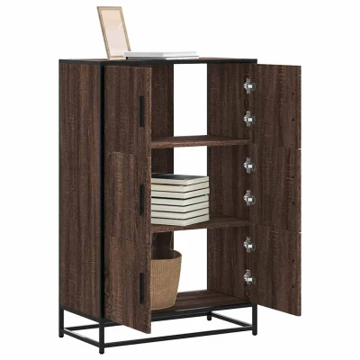 Afbeelding van vidaXL Hoge kast 68x35x106,5cm bewerkt hout en metaal bruin eikenkleur