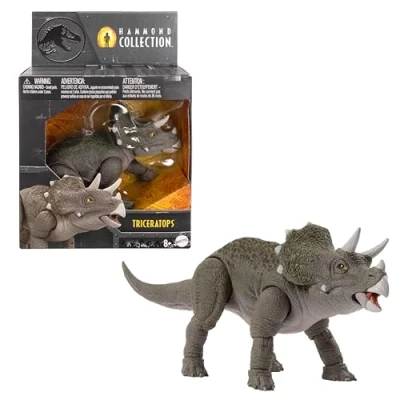 Afbeelding van ​Jurassic World Hammond Collectie Dinosaurusspeelgoed, Actiefiguur, Jonge Triceratops, Premium Filmontwerp met Glazen Ogen en 14 Beweegbare Punten, JDJ07